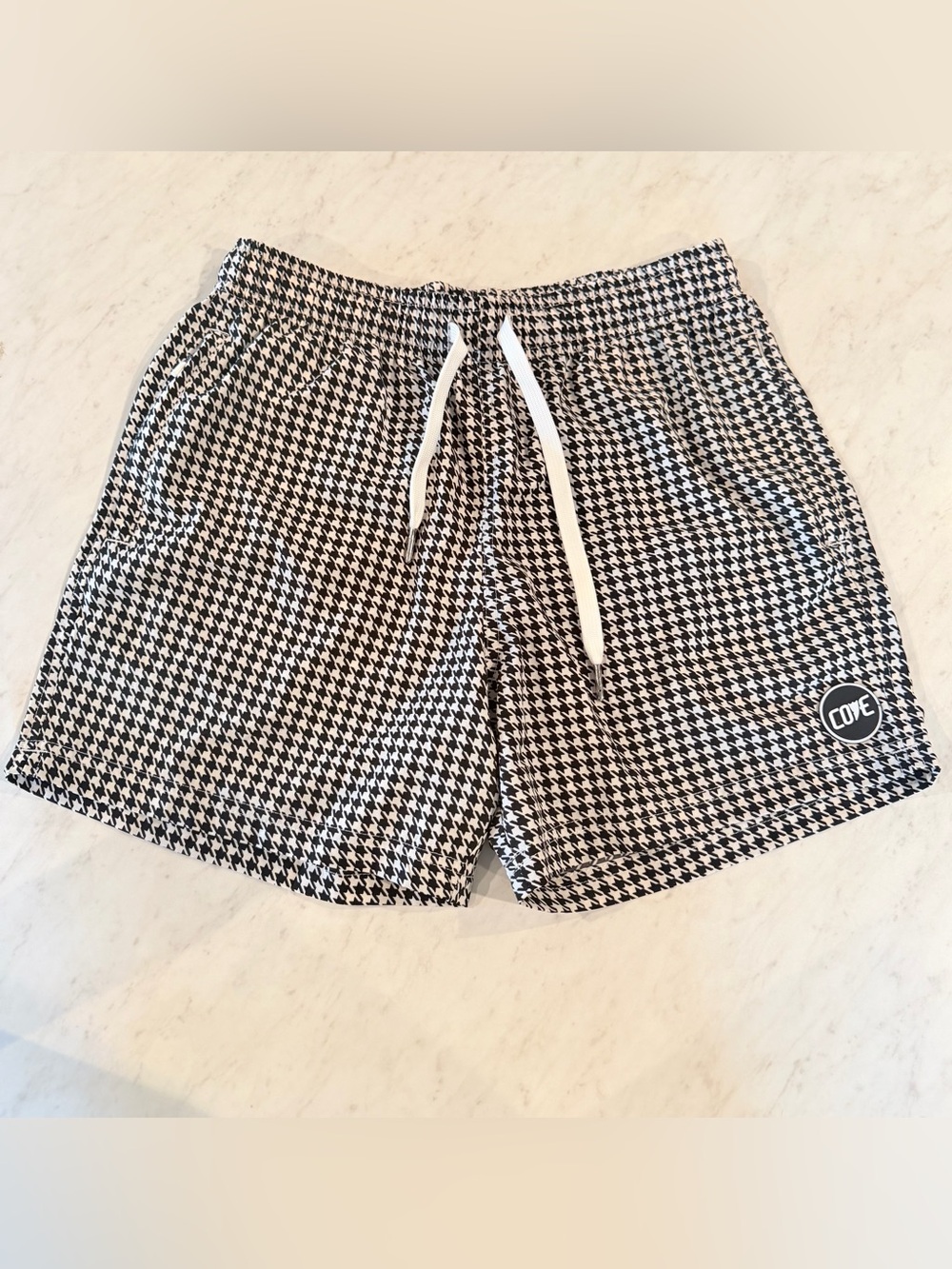 Cove Black and White Houndstooth Men’s Shorts